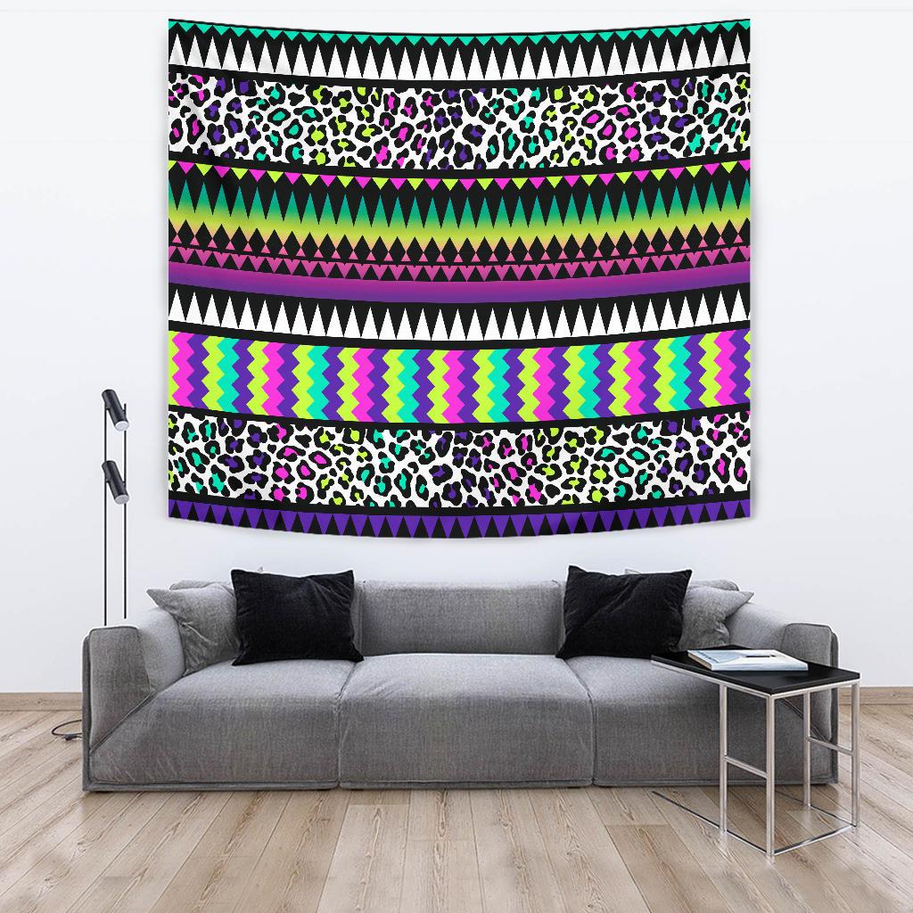 Animal Skin Aztec Rainbow Tapestry