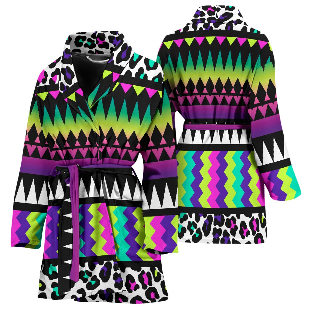 Animal Skin Aztec Rainbow Women Bath Robe