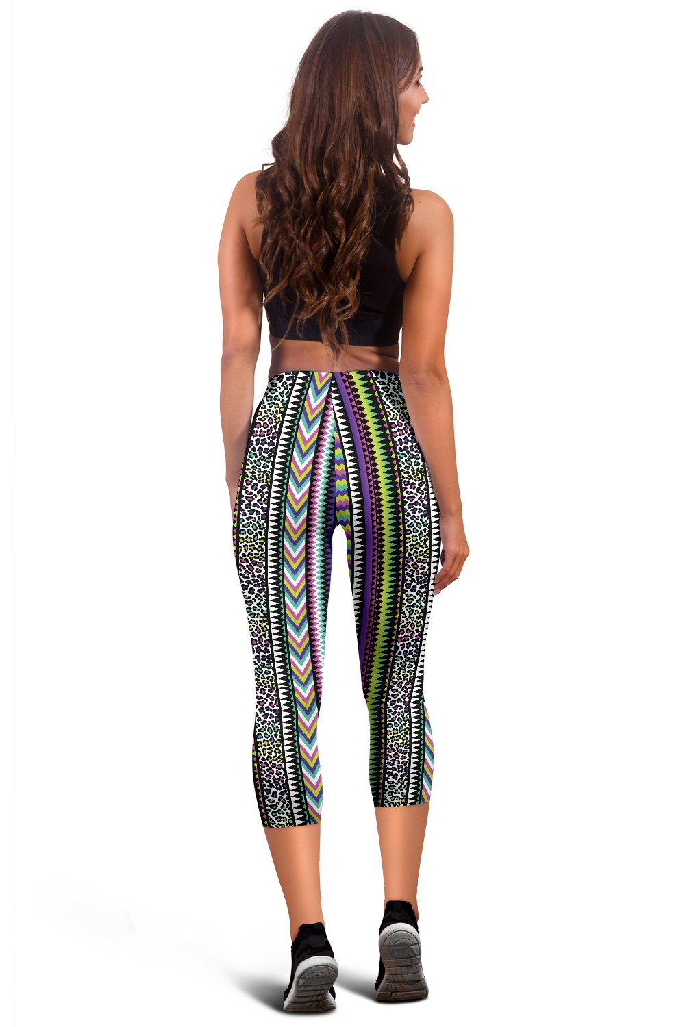Animal Skin Aztec Rainbow Women Capris