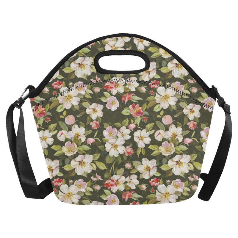 Apple blossom Pattern Print Design AB01 Neoprene Lunch Bag-JorJune