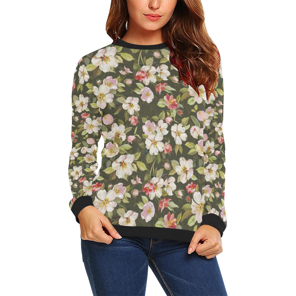 Apple blossom Pattern Print Design AB01 Women Long Sleeve Sweatshirt-JorJune