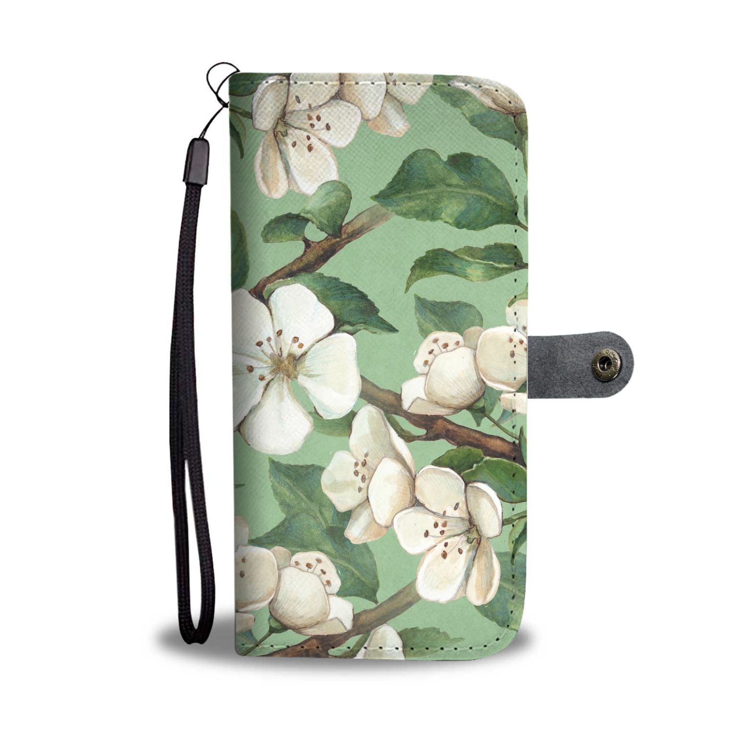 Apple blossom Pattern Print Design AB02 Wallet Phone Case
