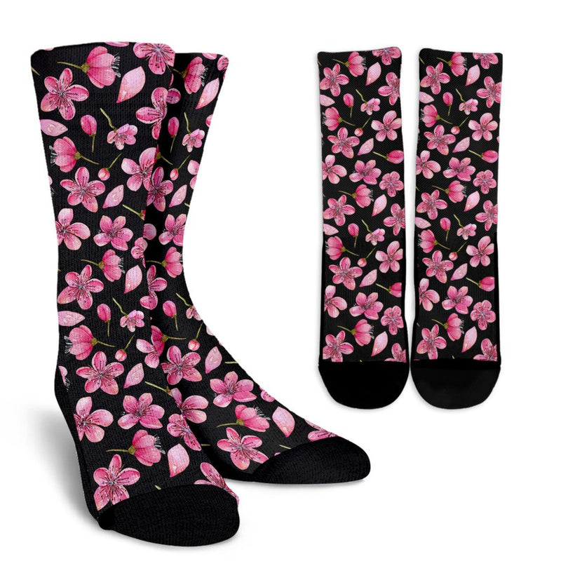 Apple blossom Pattern Print Design AB03 Crew Socks-JORJUNE.COM