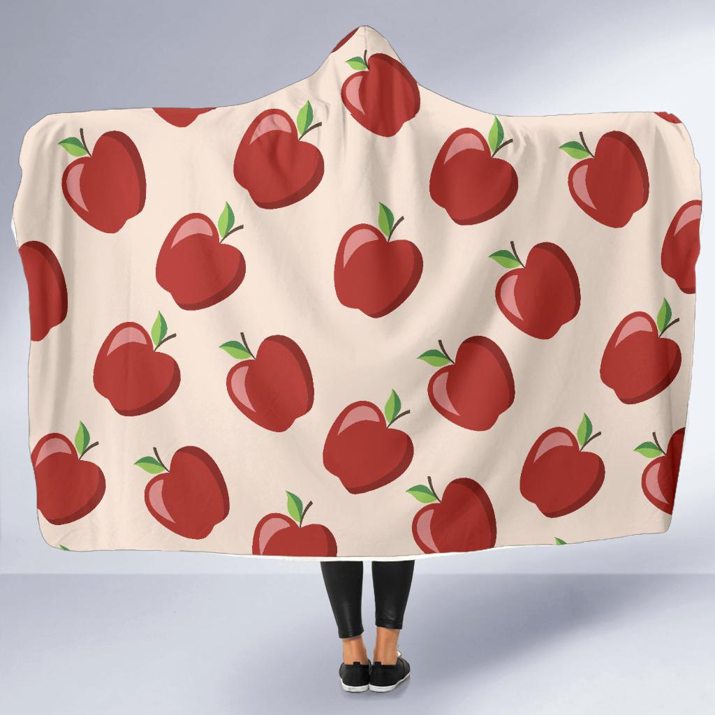 Apple Pattern Print Design AP01 Hooded Blanket-JORJUNE.COM