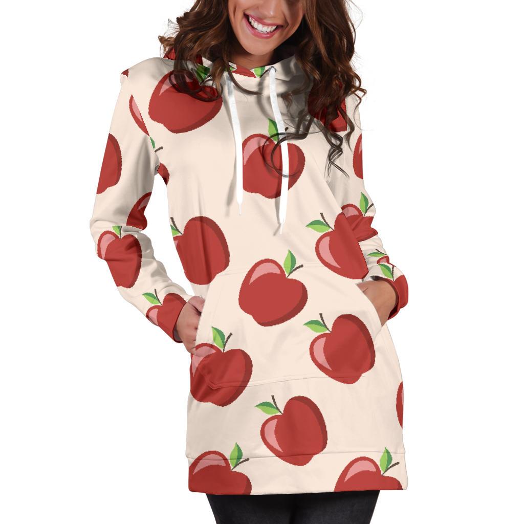 Apple Pattern Print Design AP01 Women Hoodie Dress