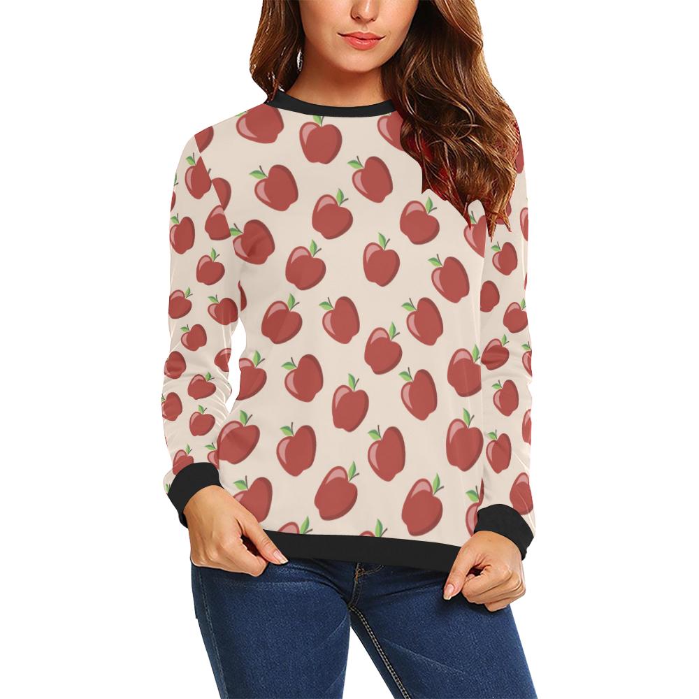 Apple Pattern Print Design AP01 Women Long Sleeve Sweatshirt-JorJune