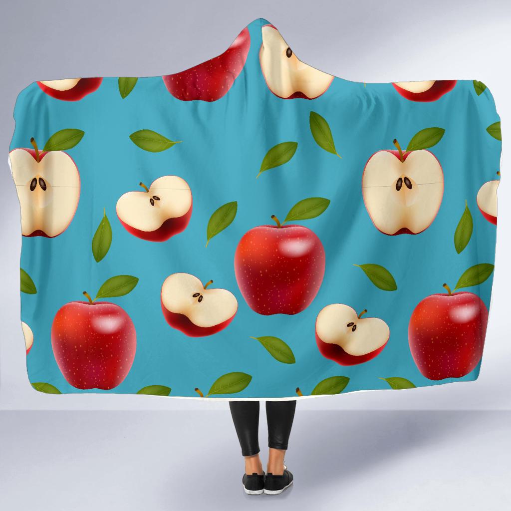 Apple Pattern Print Design AP012 Hooded Blanket-JORJUNE.COM
