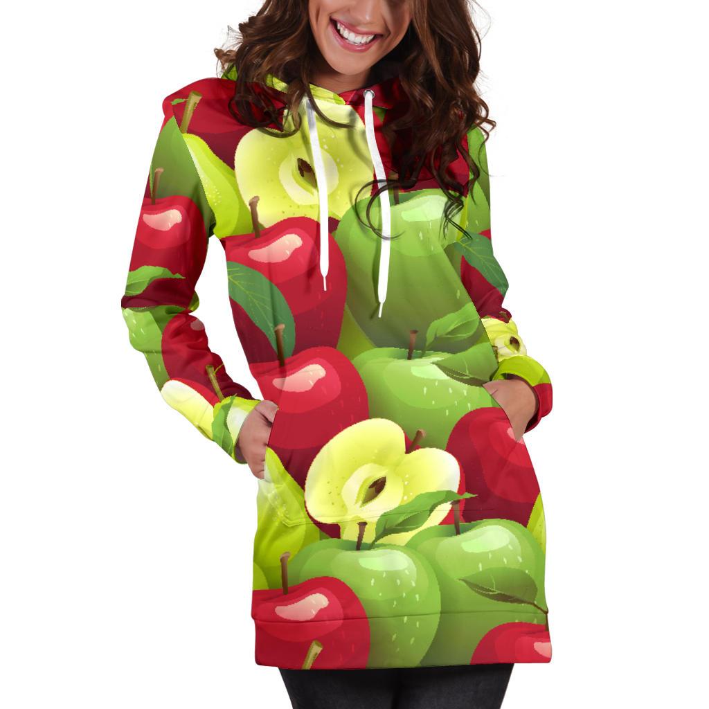 Apple Pattern Print Design AP03 Women Hoodie Dress