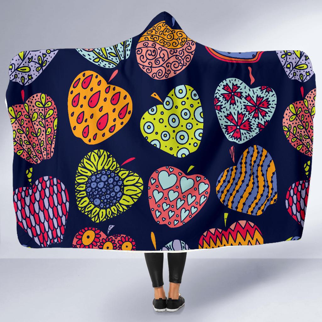 Apple Pattern Print Design AP05 Hooded Blanket-JORJUNE.COM