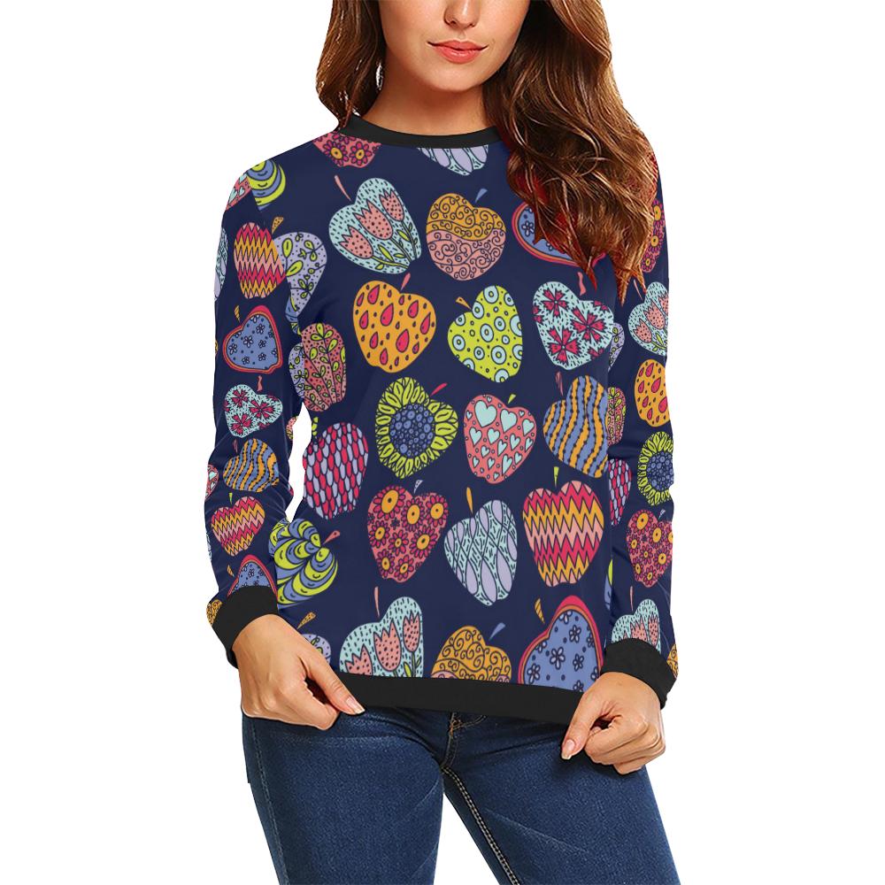Apple Pattern Print Design AP05 Women Long Sleeve Sweatshirt-JorJune