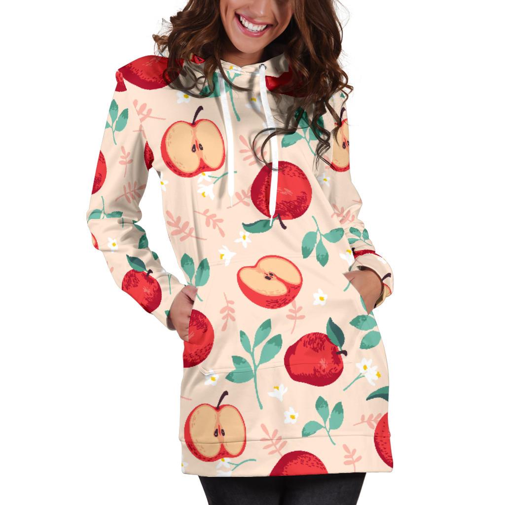 Apple Pattern Print Design AP06 Women Hoodie Dress