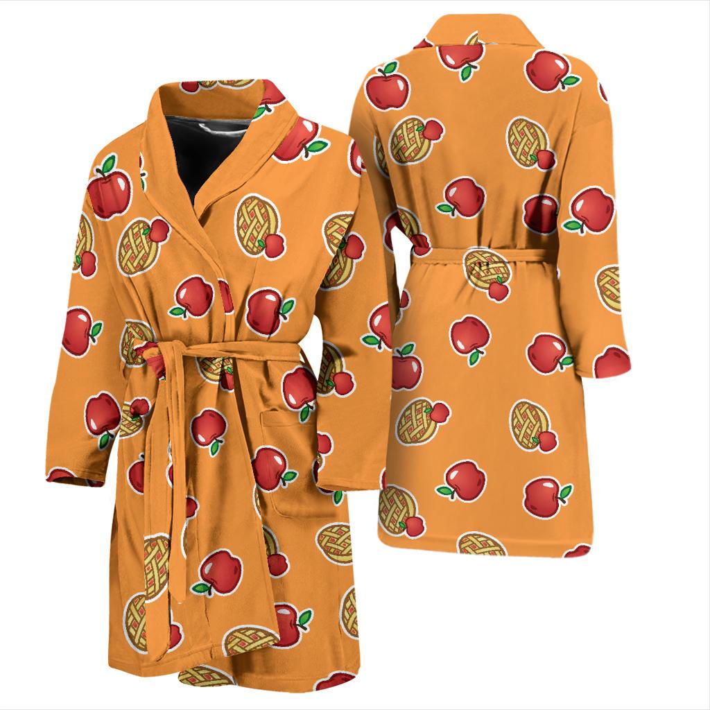 Apple Pie Pattern Print Design 02 Men Bathrobe-JORJUNE.COM