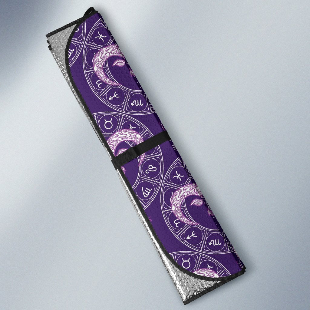 Aries Zodiac Pattern Print Design 02 Car Sun Shade-JORJUNE.COM