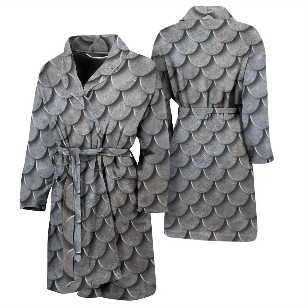 Armor Scales Pattern Print Design 03 Men Bathrobe-JORJUNE.COM