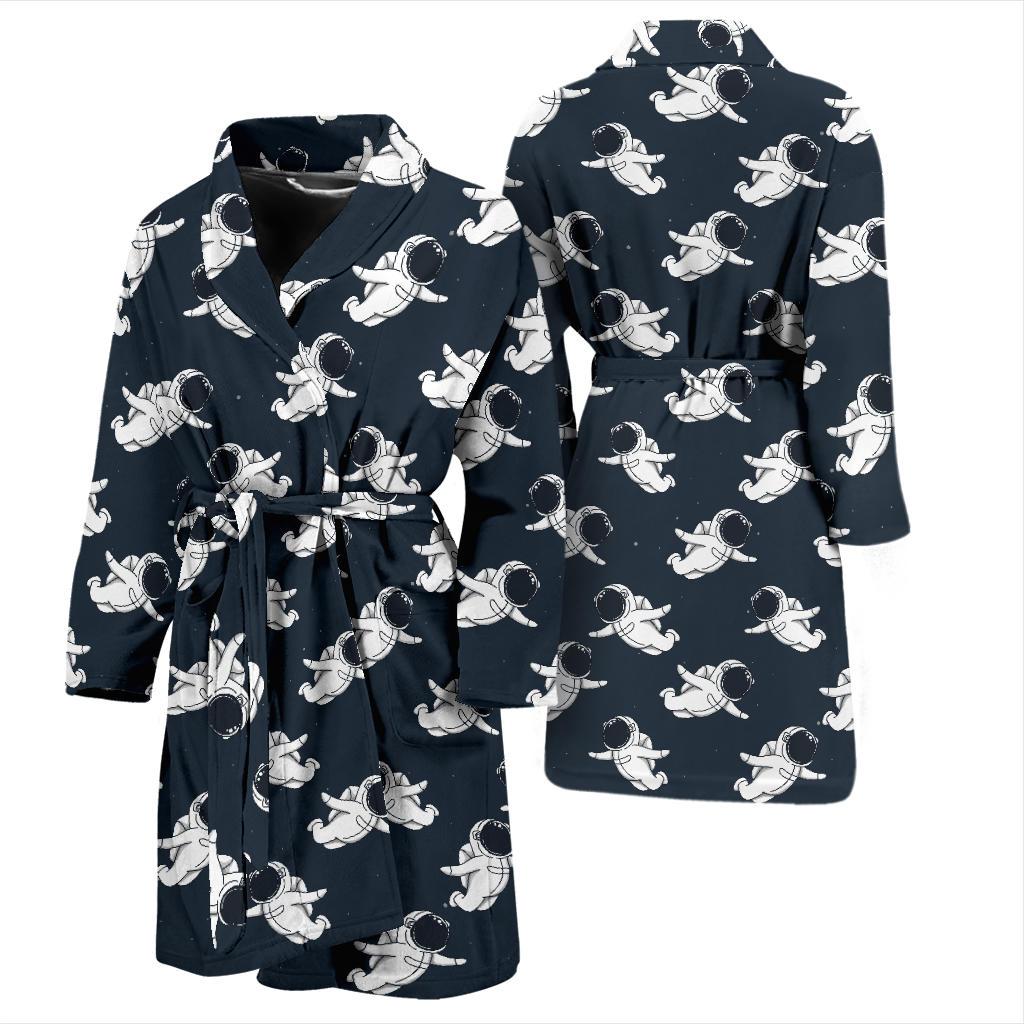 Astronaut Pattern Print Design 02 Men Bathrobe-JORJUNE.COM
