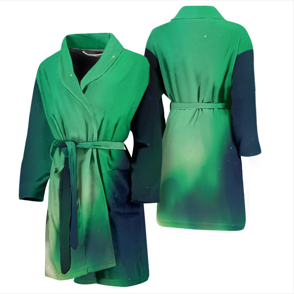 Aurora Borealis Pattern Print Design 04 Men Bathrobe-JORJUNE.COM