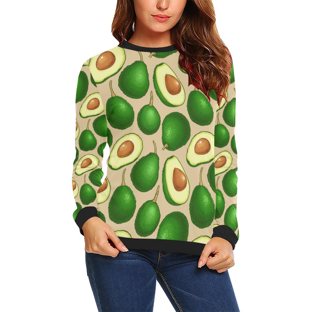 Avocado Pattern Print Design AC010 Women Long Sleeve Sweatshirt-JorJune