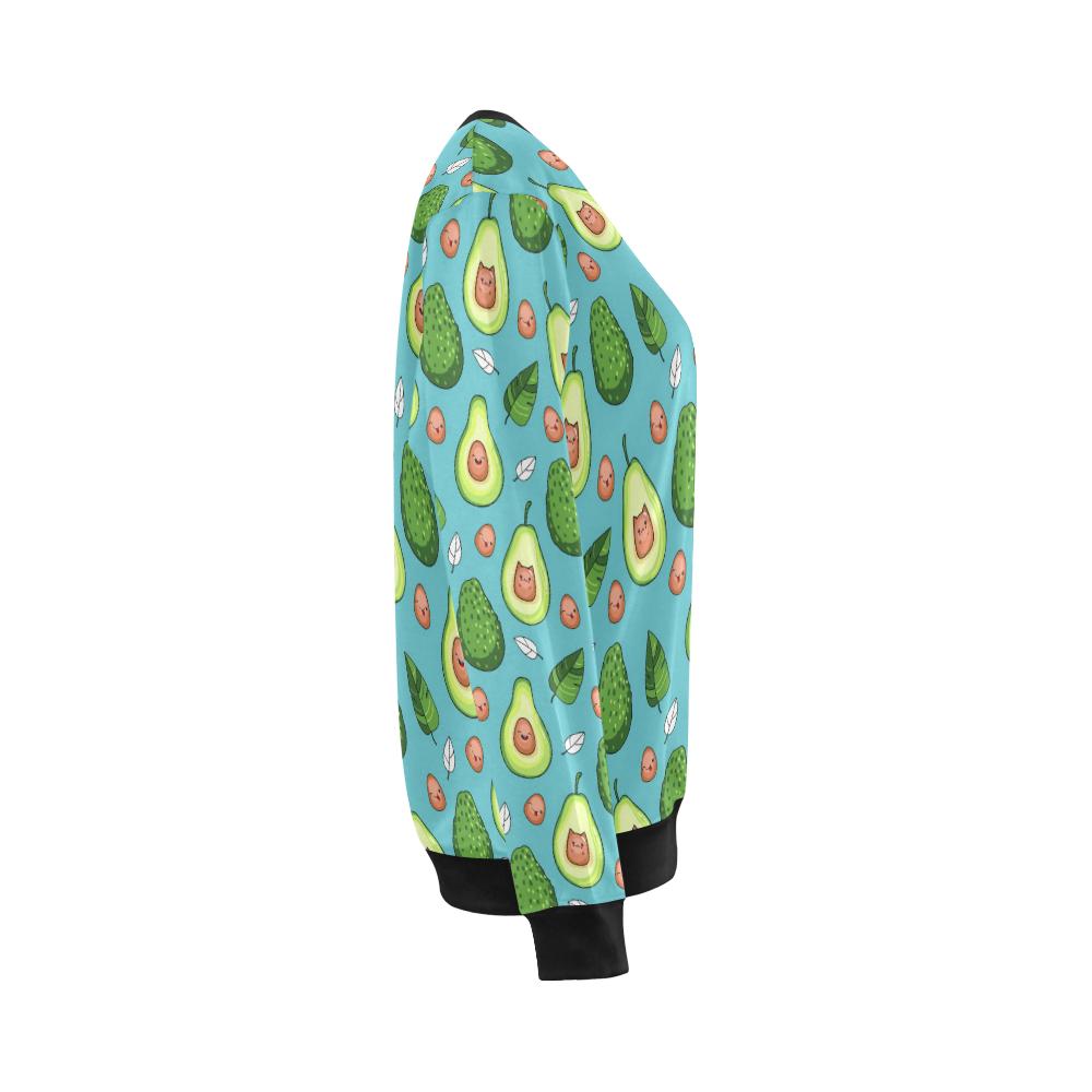 Avocado Pattern Print Design AC05 Women Long Sleeve Sweatshirt-JorJune