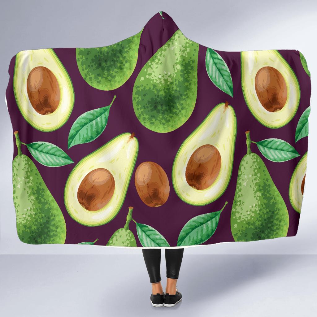 Avocado Pattern Print Design AC08 Hooded Blanket-JORJUNE.COM
