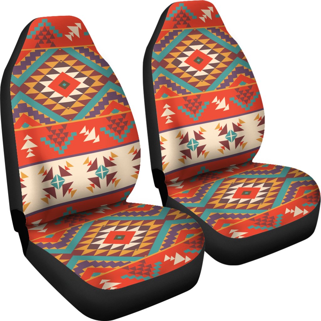Aztec Red Print Pattern Universal Fit Car Seat Covers