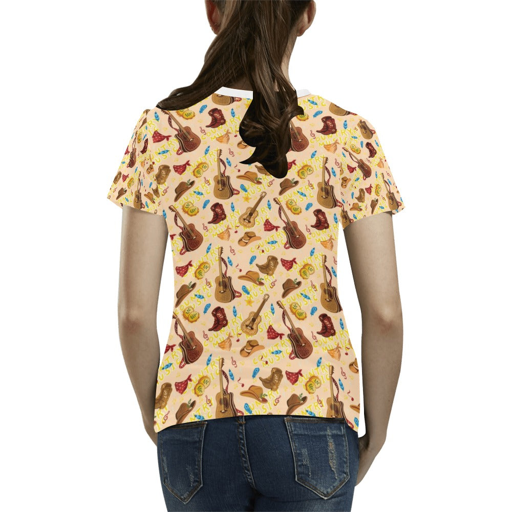 Western Lifestyle Print Design LKS303 Women's T-shirt