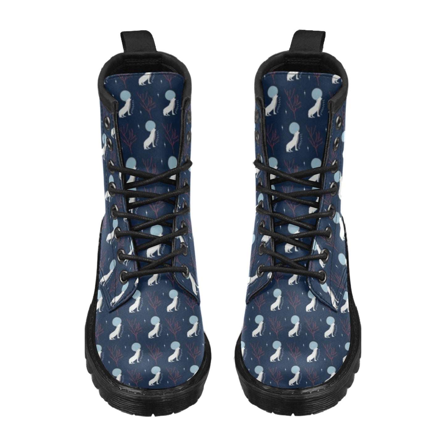 Wolf Moon Print Design LKS304 Women's Boots