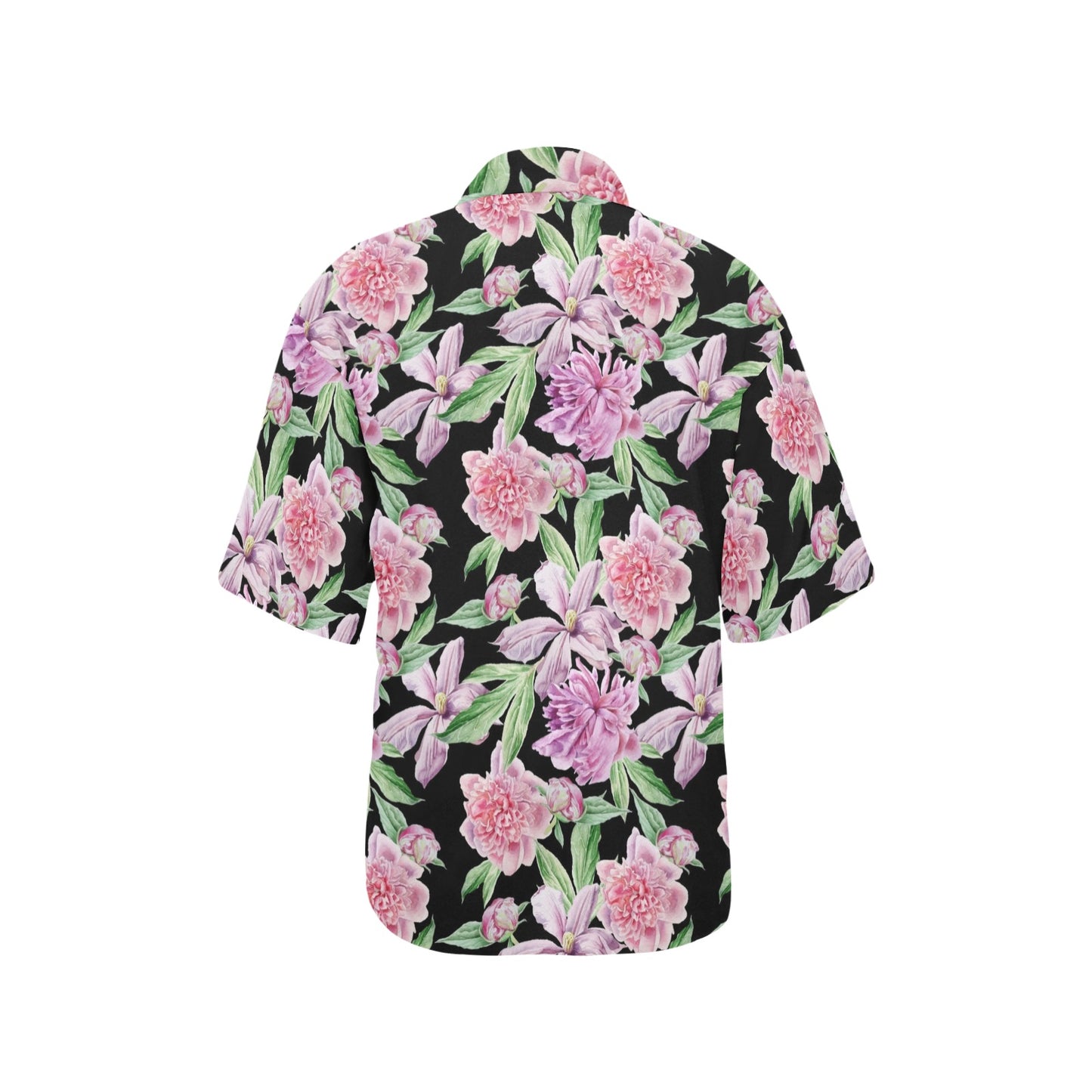 Peony Pattern Print Design PE08 Women's Hawaiian Shirt