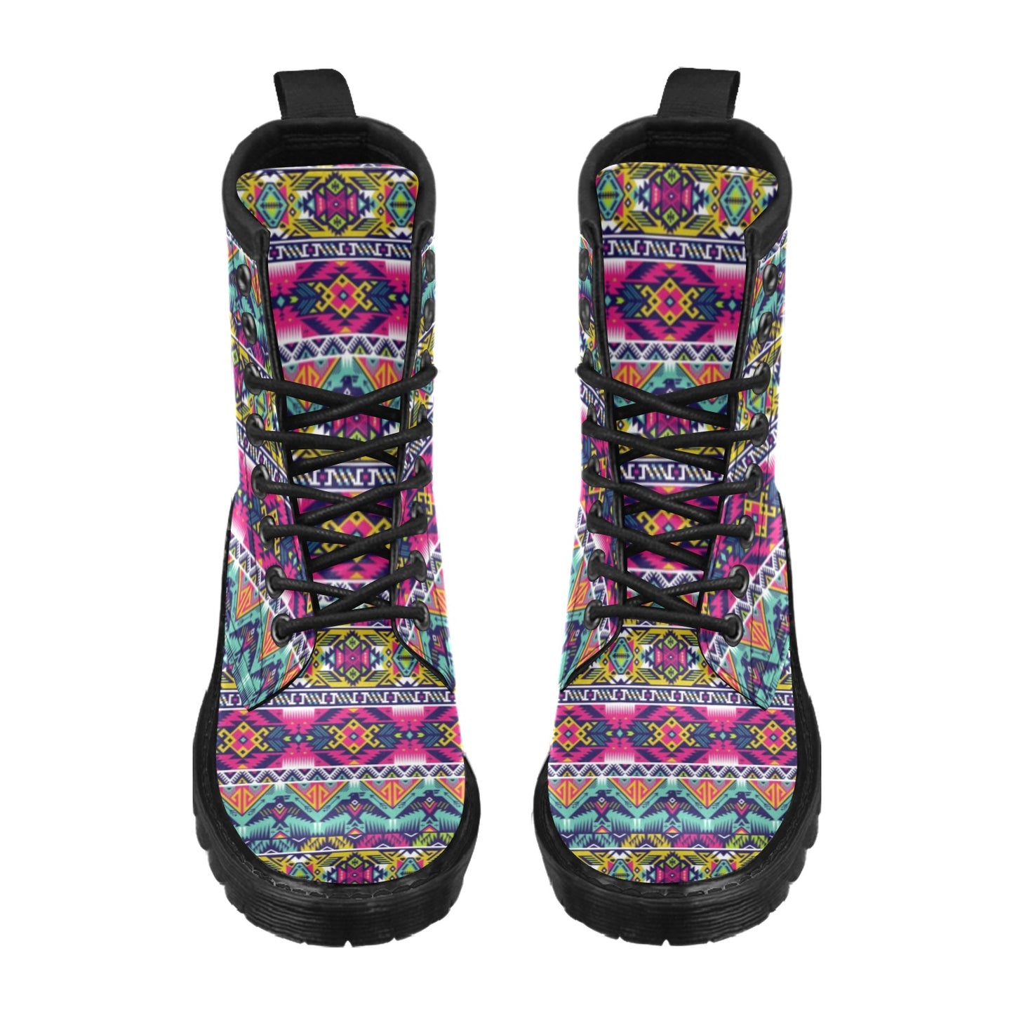 Indian Navajo Color Themed Design Print Women's Boots