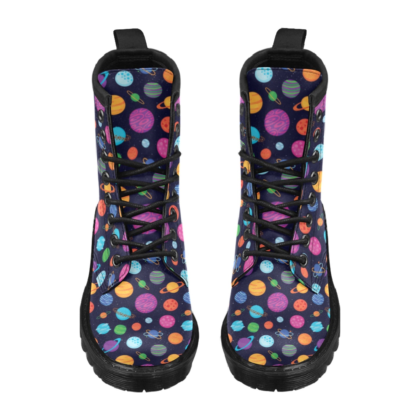 Planet Multicolor Print Design LKS302 Women's Boots