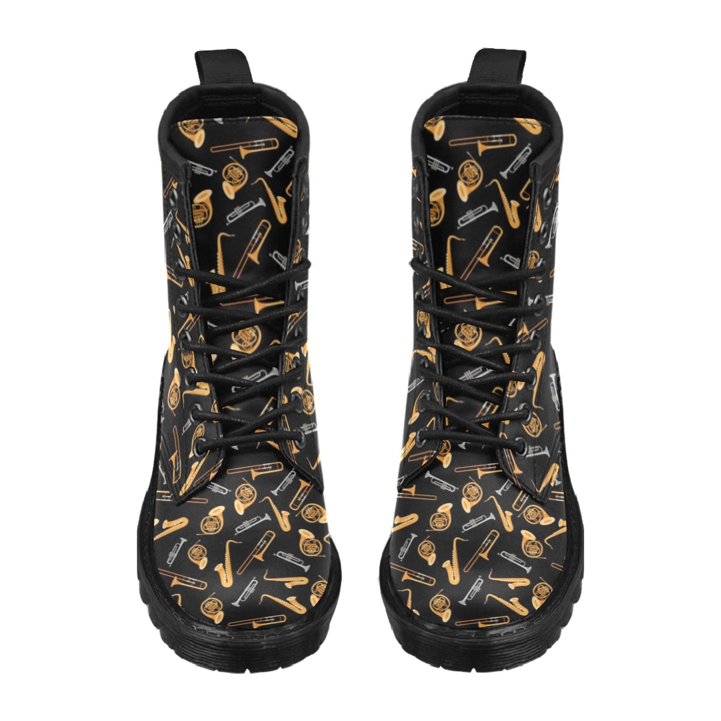 Saxophone Print Design LKS403 Women's Boots
