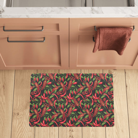 Chilli Pepper Pattern Print Design 02 Kitchen Mat