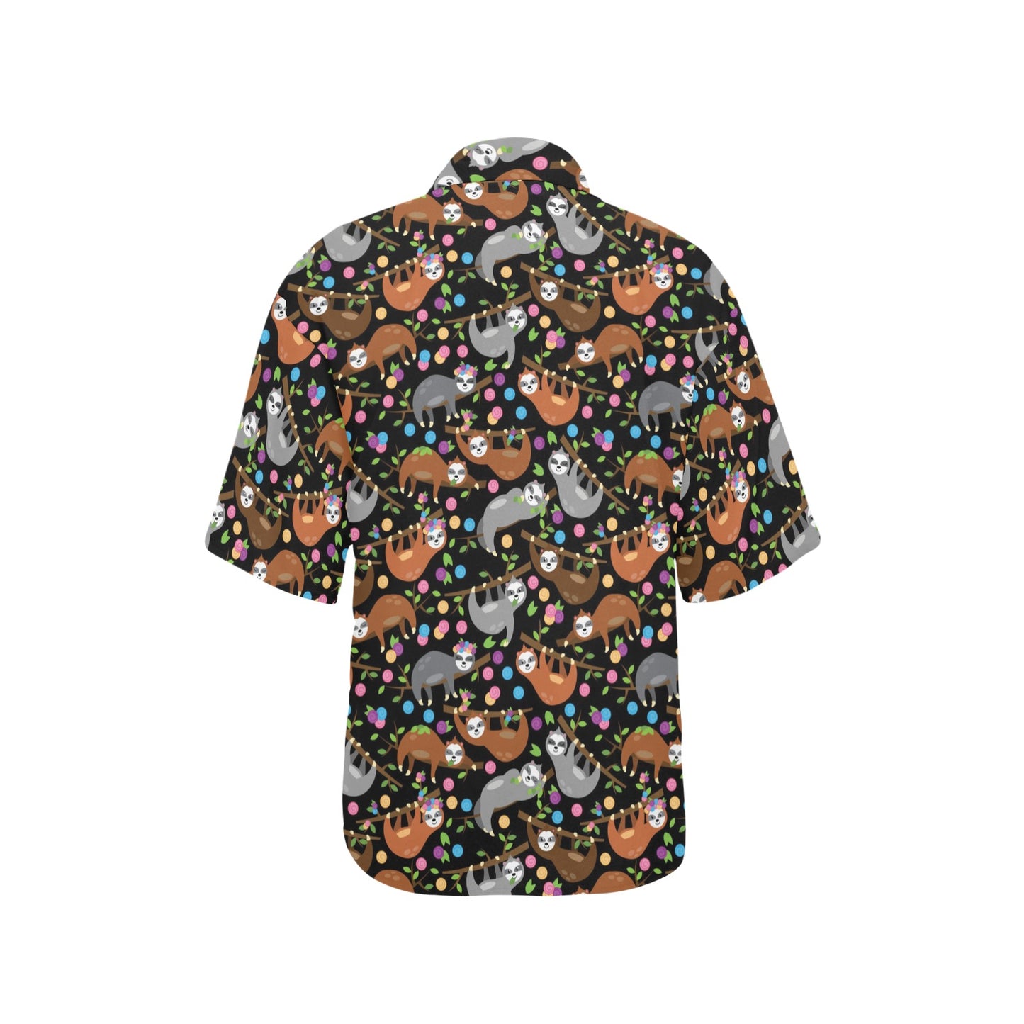 Sloth Print Design LKS306 Women's Hawaiian Shirt