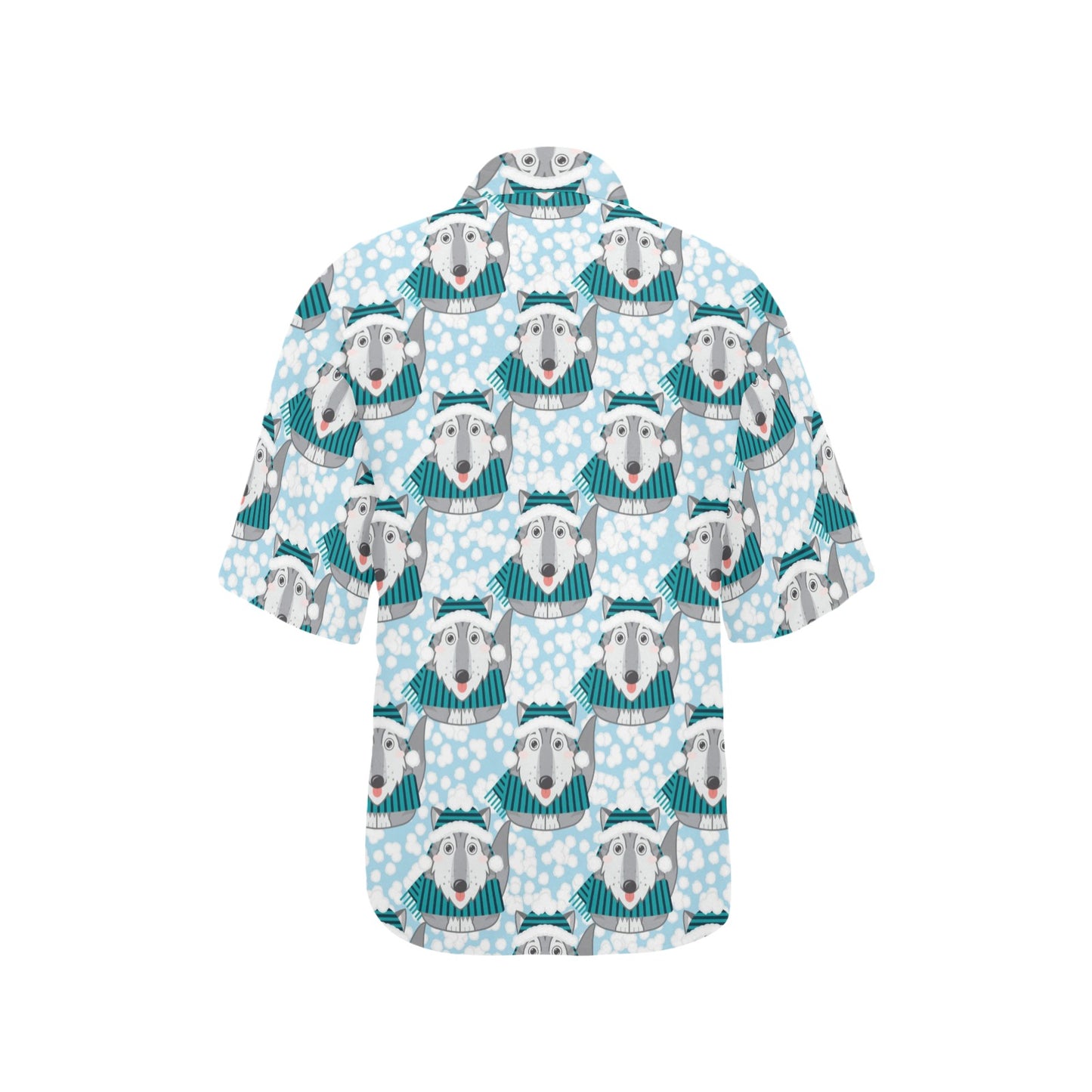 Alaskan Malamute Pattern Print Design 01 Women's Hawaiian Shirt