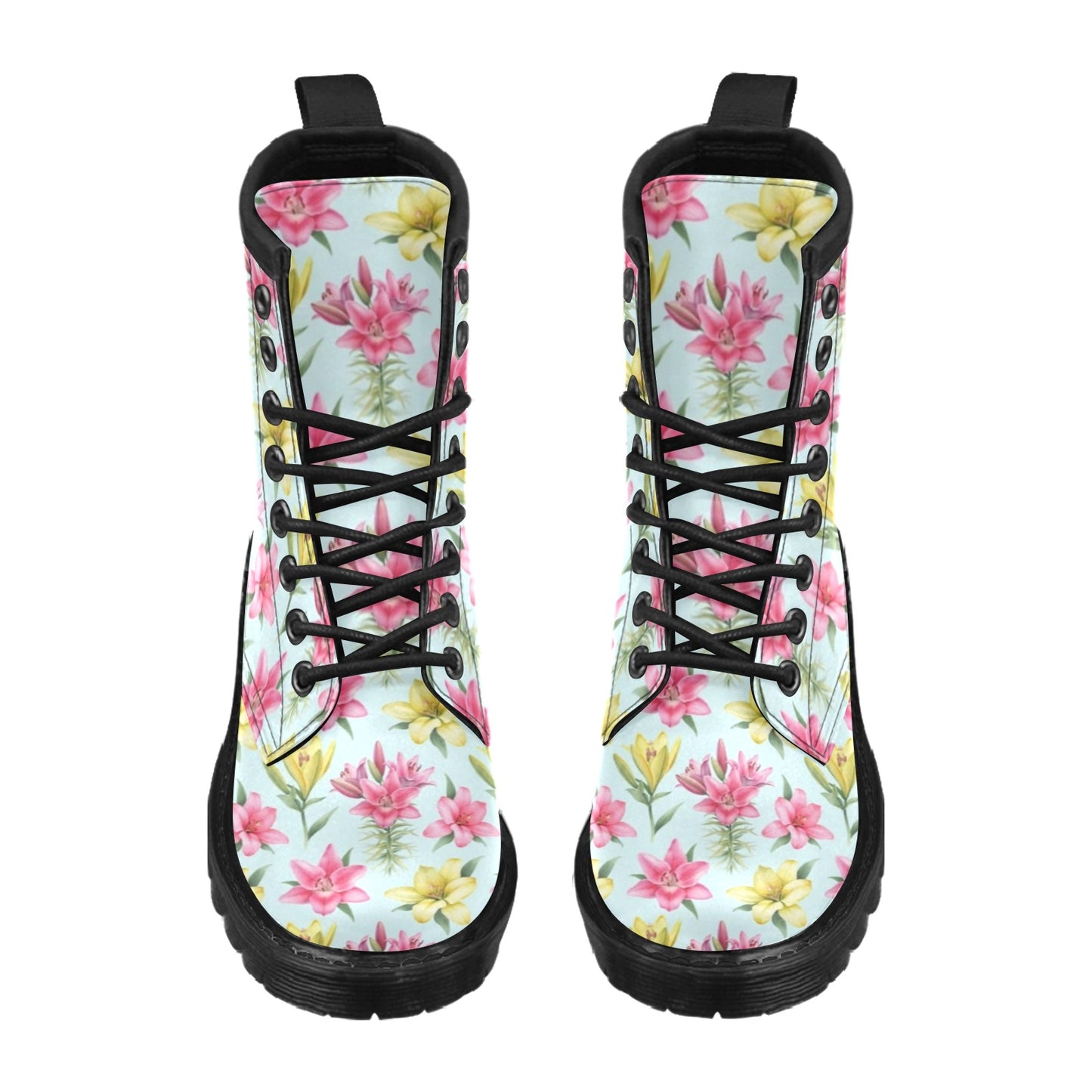Lily Pattern Print Design LY010 Women's Boots