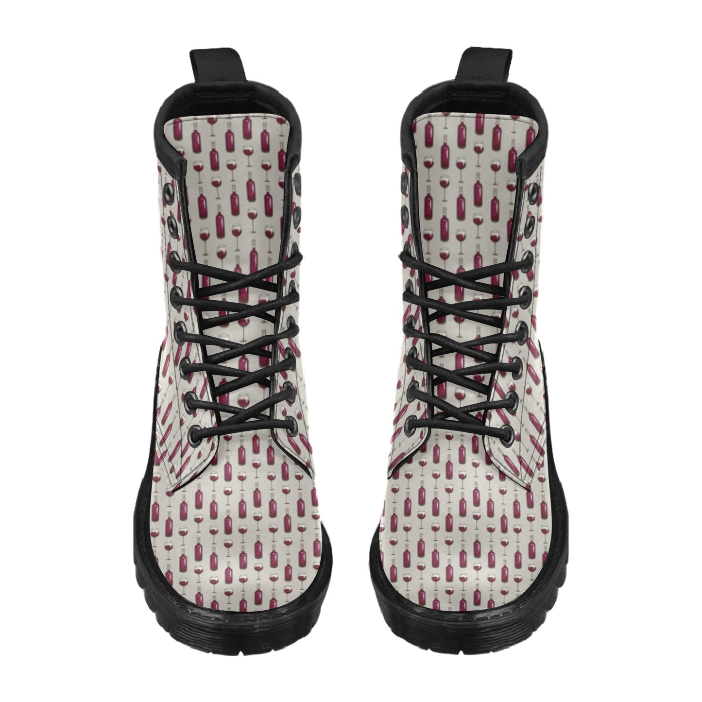 Wine Bottle Pattern Print Women's Boots