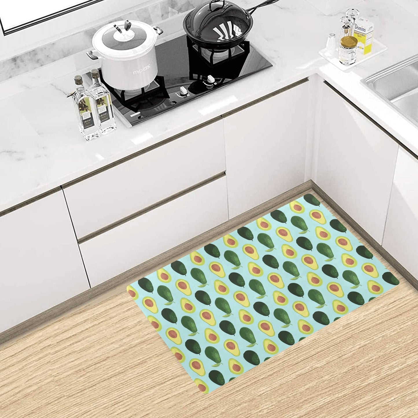 Avocado Pattern Print Design 04 Kitchen Mat