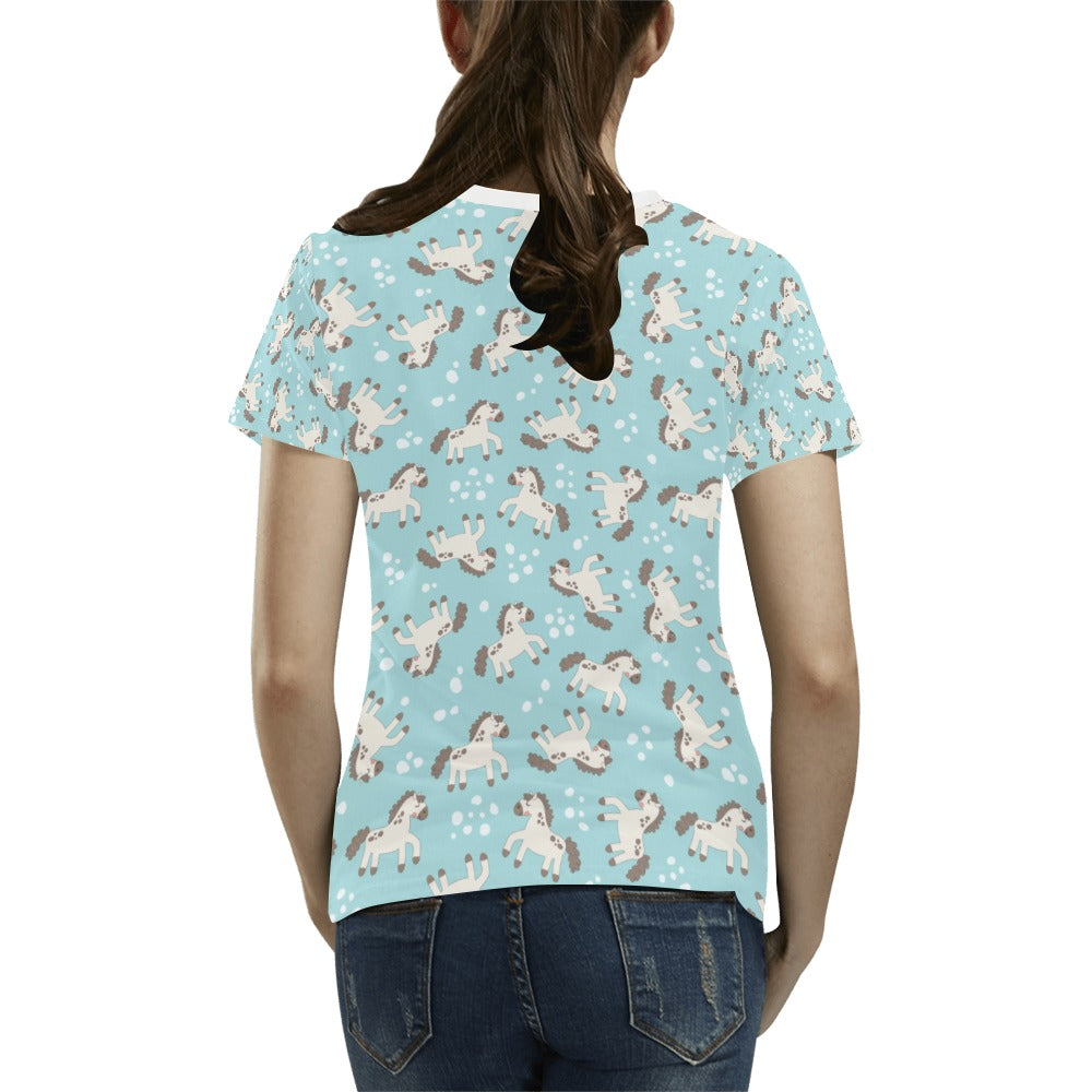 Horse Cute Print Design LKS306 Women's T-shirt