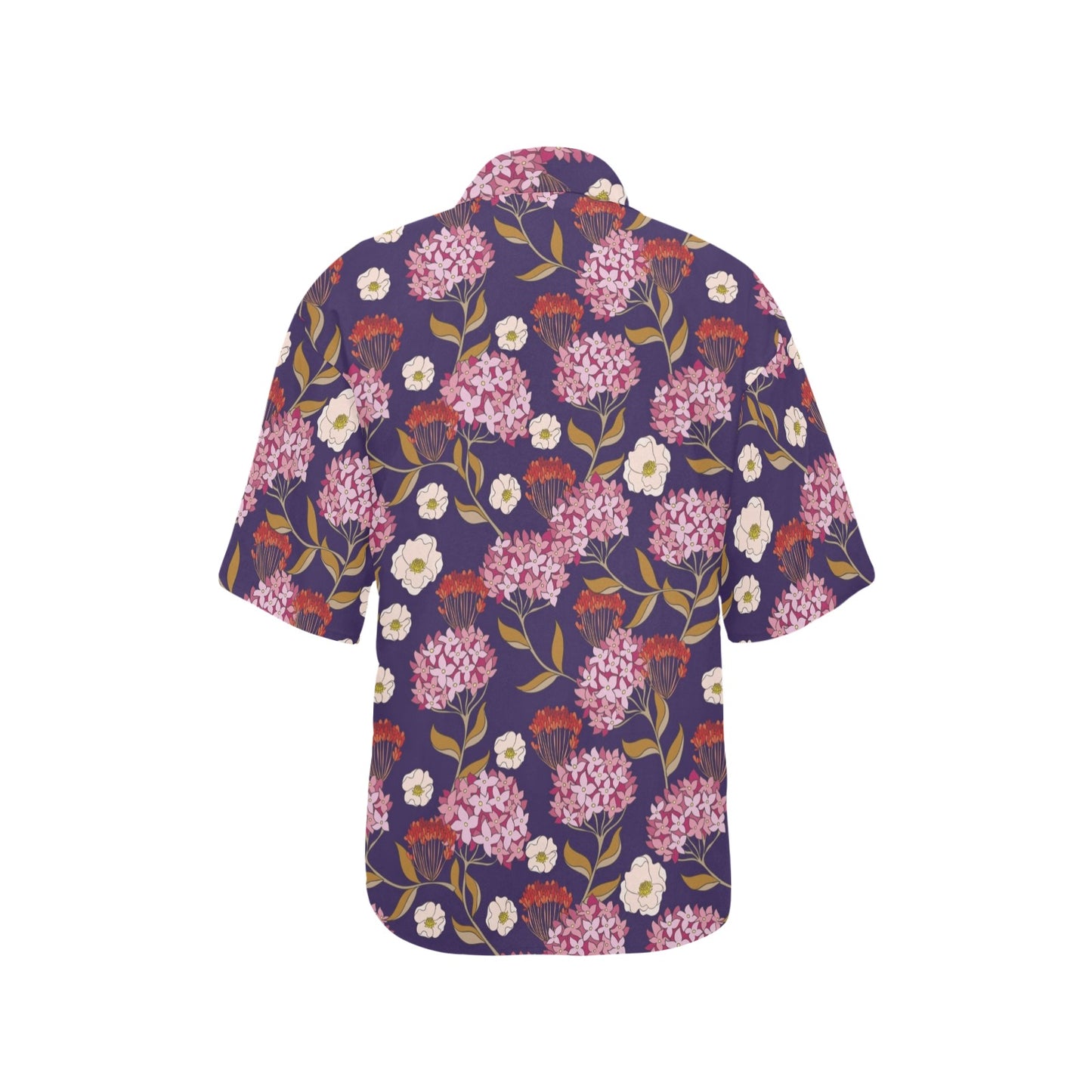 Hydrangea Pattern Print Design HD010 Women's Hawaiian Shirt