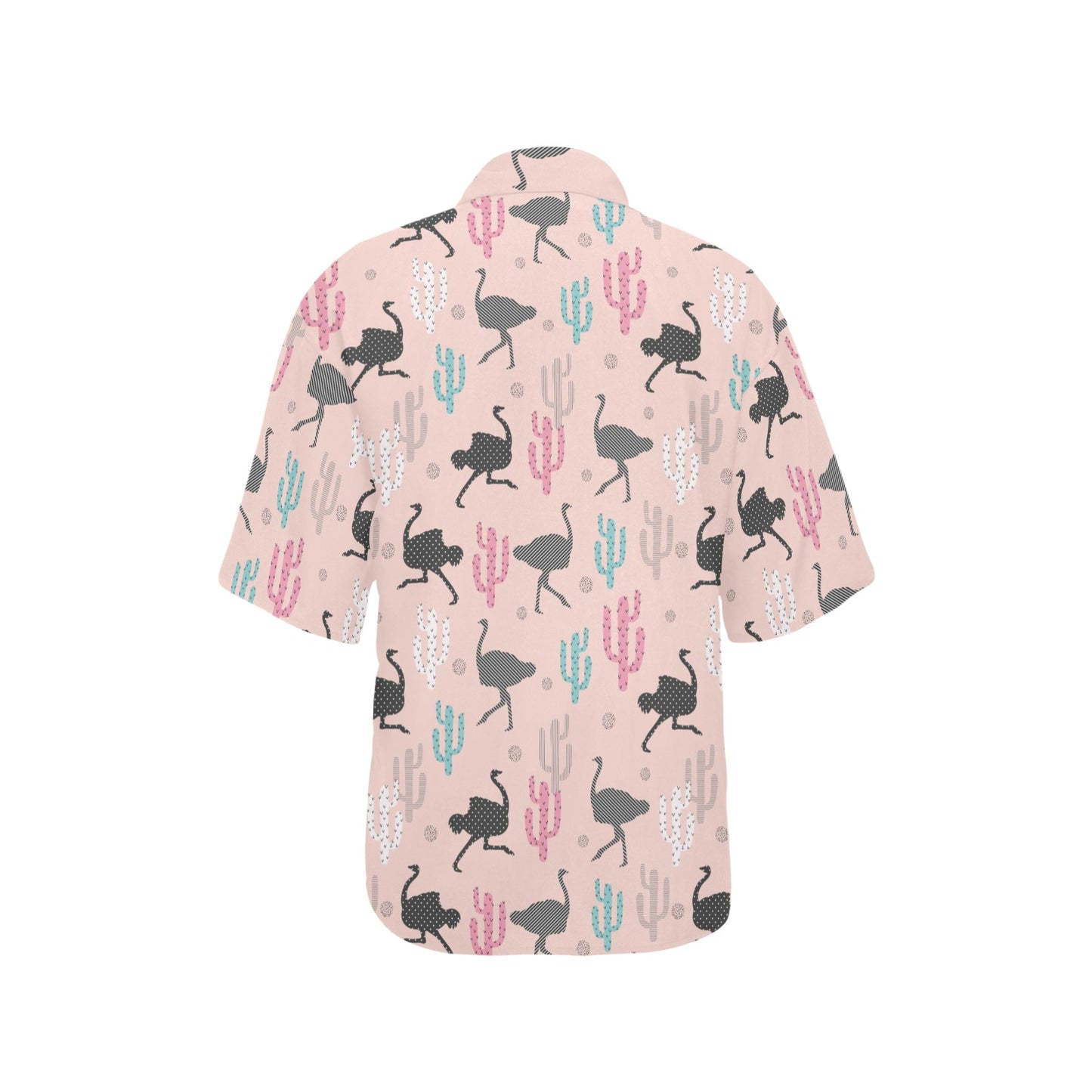 Ostrich Pattern Print Design 03 Women's Hawaiian Shirt