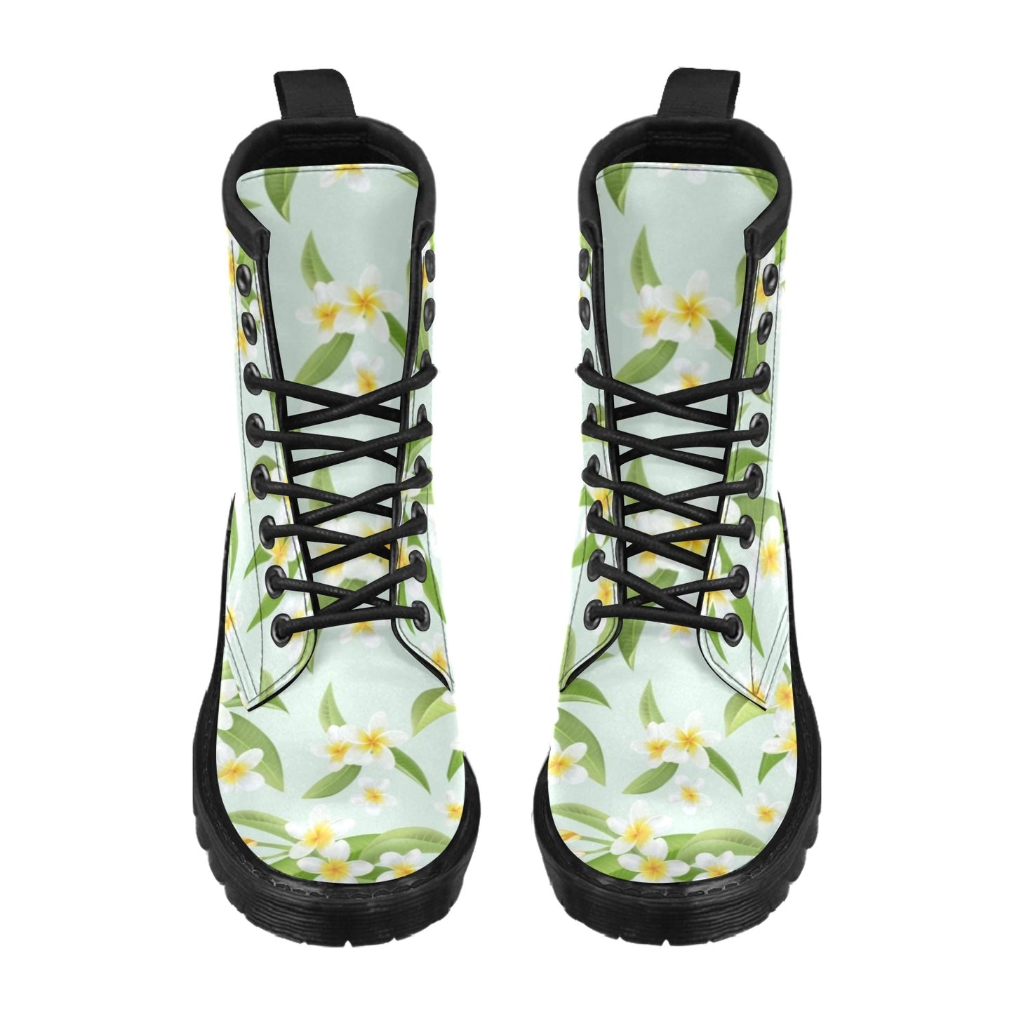 Yellow Plumeria Pattern Print Design PM024 Women's Boots