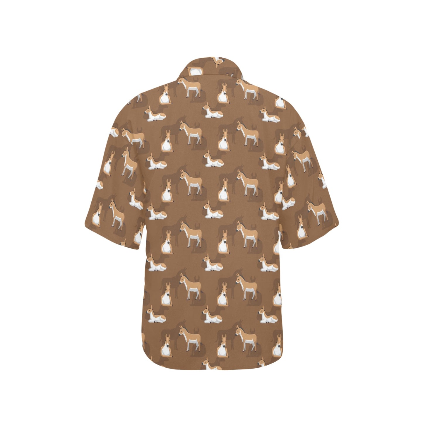 Donkey Print Design LKS401 Women's Hawaiian Shirt