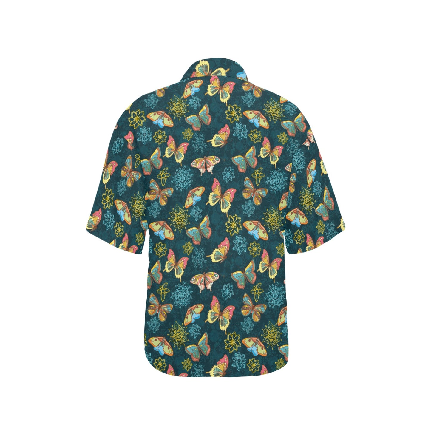 Butterfly Hand Draw Print Pattern Women's Hawaiian Shirt