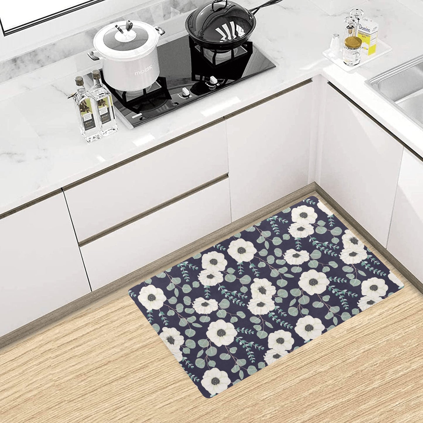 Anemone Pattern Print Design AM01 Kitchen Mat