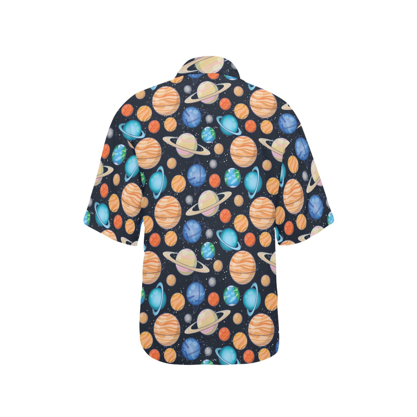 Planet Colorful Print Design LKS301 Women's Hawaiian Shirt