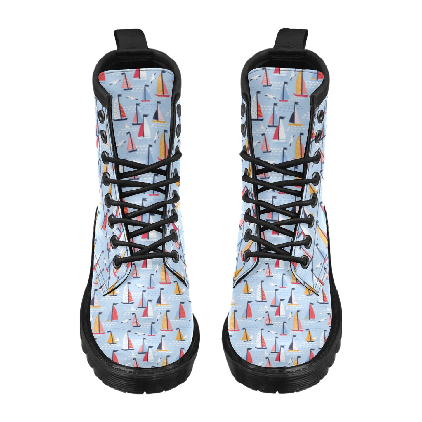 Sailboat Print Design LKS304 Women's Boots