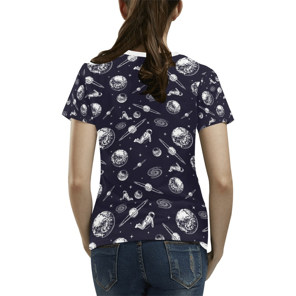 Space Astronaut Print Design LKS302 Women's T-shirt