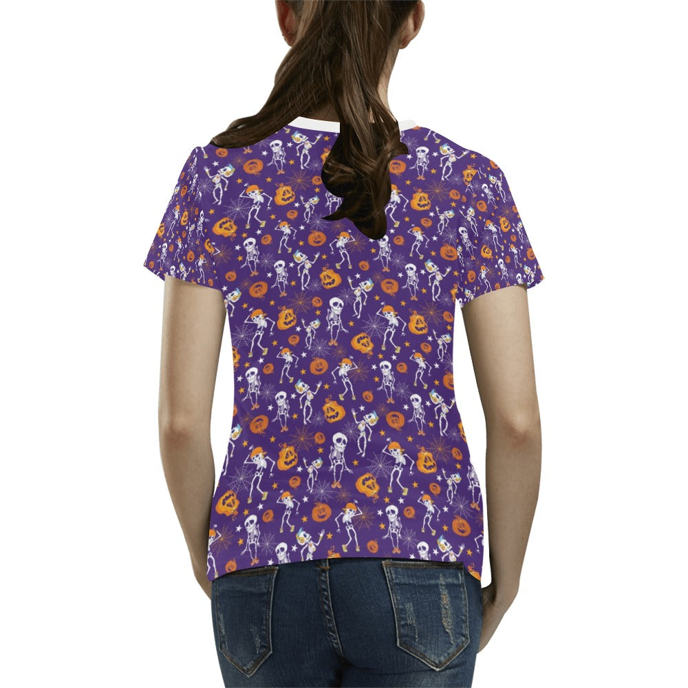 Skeleton Halloween Dance Print Design LKS304 Women's T-shirt