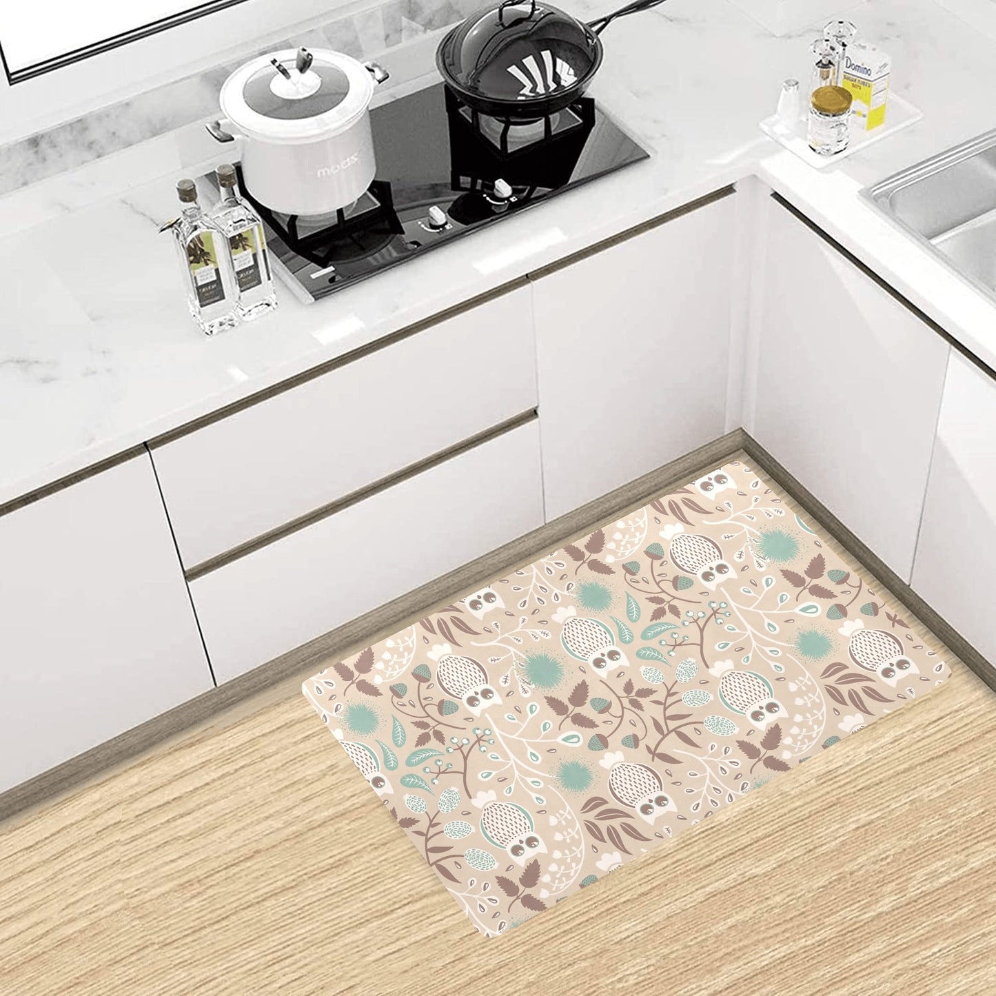 Owl Pattern Print Design A02 Kitchen Mat
