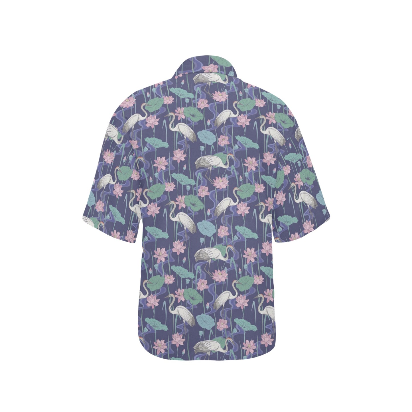 Water Lily Print Design LKS306 Women's Hawaiian Shirt