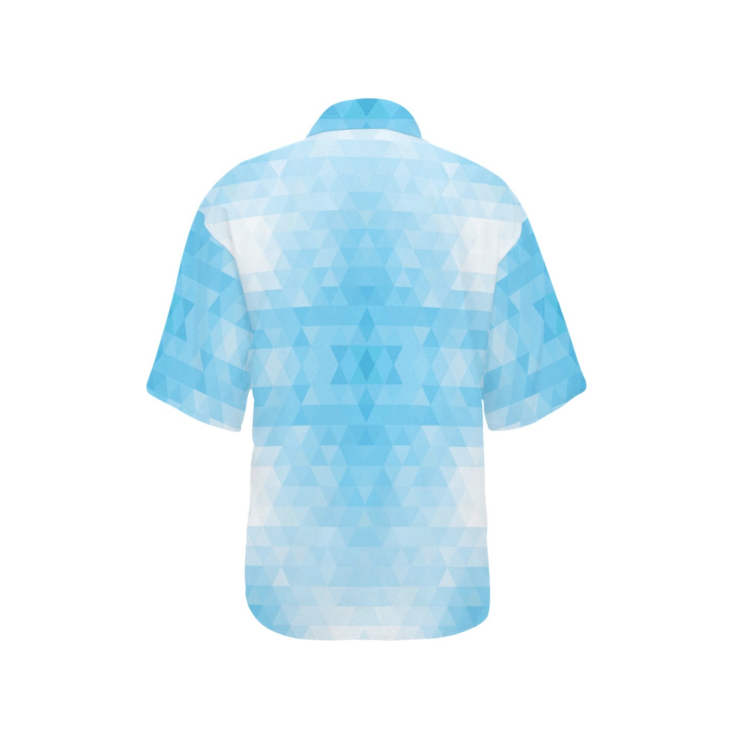 Geometric Blue Pattern Print Design 01 Women's Hawaiian Shirt